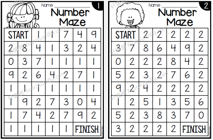 《Numbers to 20 Worksheets》学前数字启蒙综合练习作业纸4份PDF 百度云网盘下载
