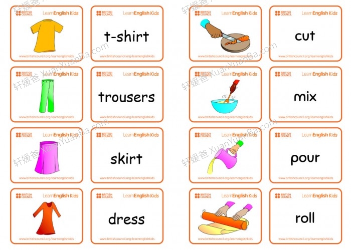 《Learn ENGLISH Kids系列闪卡》30份主题闪卡PDF 百度云网盘下载