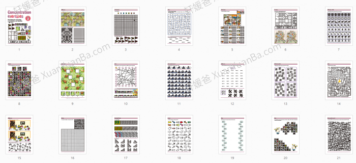 《Concentration Exercises For Kids》2册儿童专注力练习册附答案PDF 百度云网盘下载