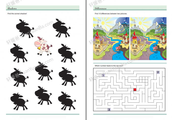 《Concentration Exercises For Kids》2册儿童专注力练习册附答案PDF 百度云网盘下载