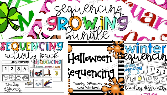 《英文排序 Sequencing Bundle》11个主题英文手工排序练习PDF 百度云网盘下载