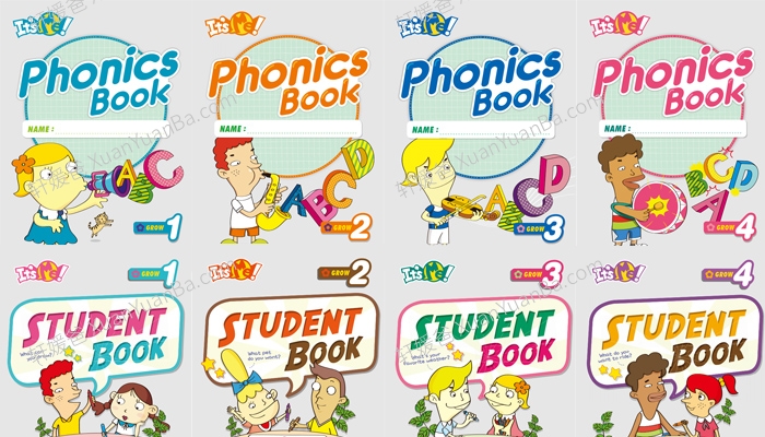 《自然拼读 Its Me Grow》1-4级学生用书自然拼读故事书练习册PDF 百度云网盘下载