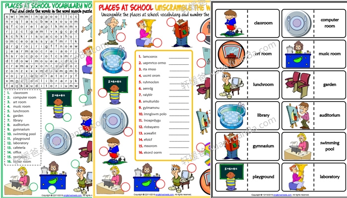 《School Teacher》7份学校主题词汇相关练习纸PDF 百度云网盘下载