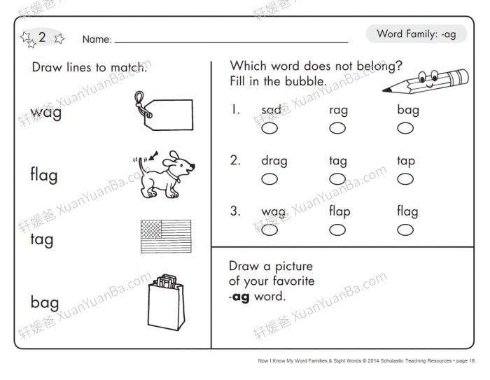 《自然拼读 Word Families and Sight Words》小学英文练习册PDF 百度云网盘下载