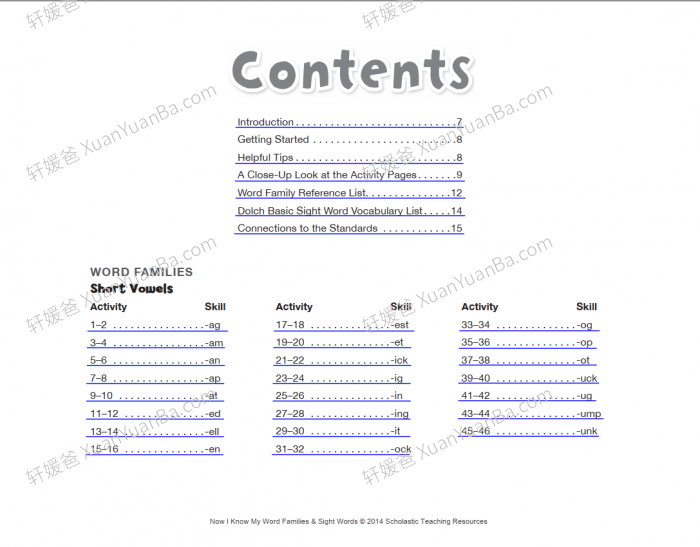 《自然拼读 Word Families and Sight Words》小学英文练习册PDF 百度云网盘下载