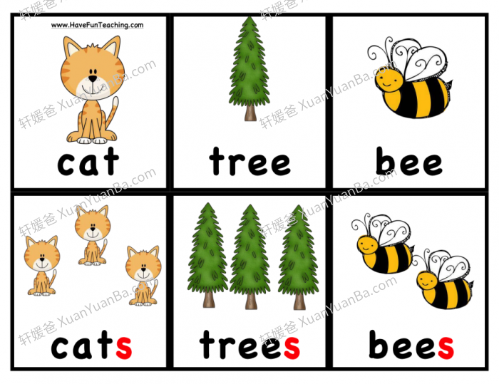 《复数名词游戏和练习》8份英文小学语法练习PDF 百度云网盘下载