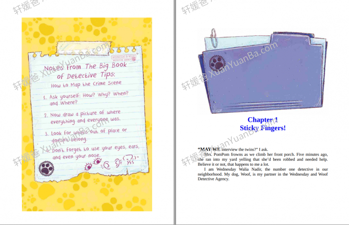 《Wednesday and Woof Series 1-2》儿童侦探英文阅读章节书共2册 百度云网盘下载