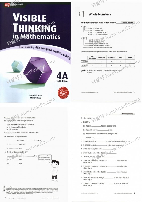 《Visible Thinking in Mathematics》新加坡1-6年级可视思维数学练习册 百度云网盘下载
