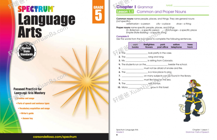 《Spectrum Language Arts GK-G8》小学初中高中光谱英文语法练习册全9册PDF 百度云网盘下载