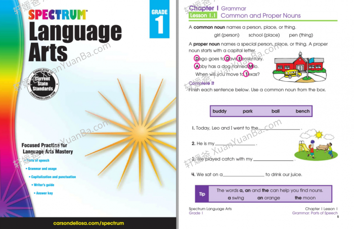 《Spectrum Language Arts GK-G8》小学初中高中光谱英文语法练习册全9册PDF 百度云网盘下载