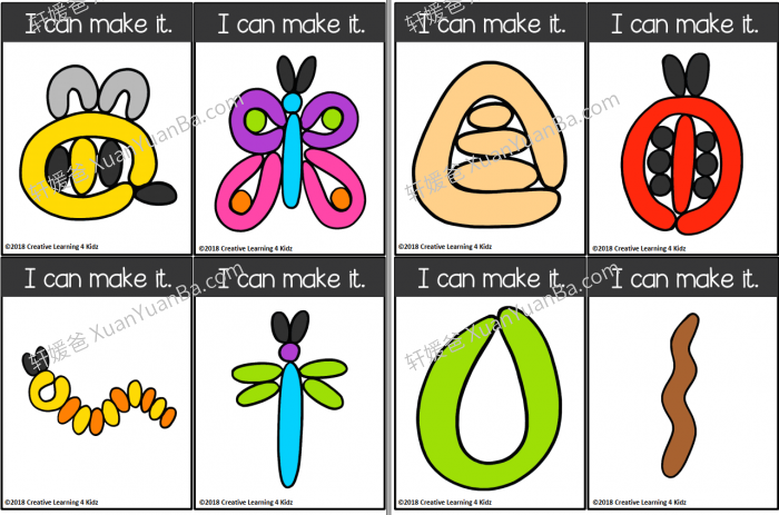 《Playdough Mats Visual Cards 黏土闪卡》15册百种粘土玩法闪卡PDF 百度云网盘下载