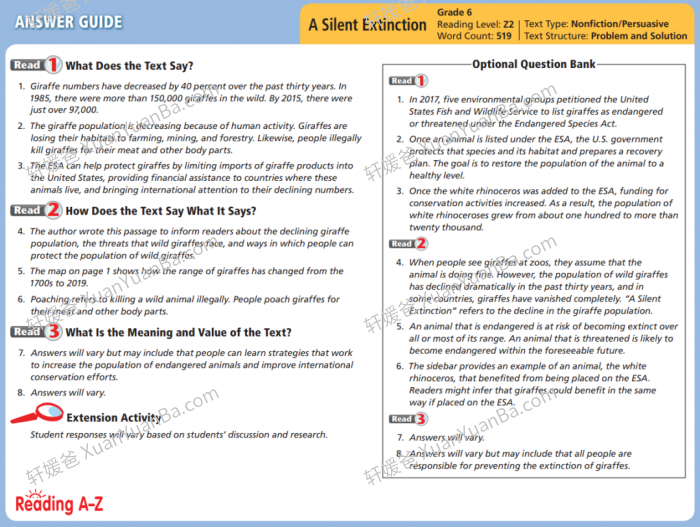 《Raz Close Read》300+篇精读素材资源包附阅读指导答题卡PDF 百度云网盘下载