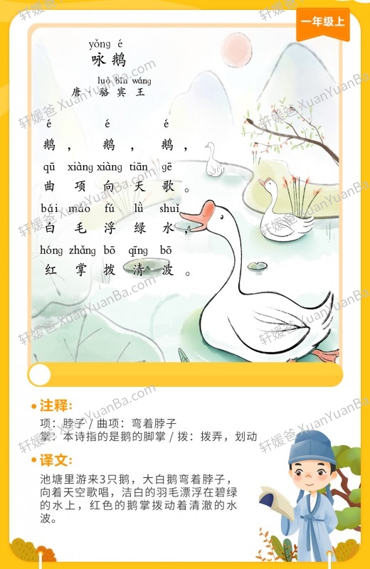 《荷小鱼100节首古诗卡片》75+80首彩色配图注释和译文 百度云网盘下载