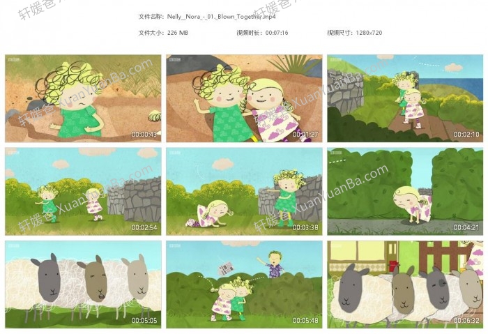 《妮莉和诺拉 Nelly and Nora》BBC52集英文动画片MP4视频 百度云网盘下载
