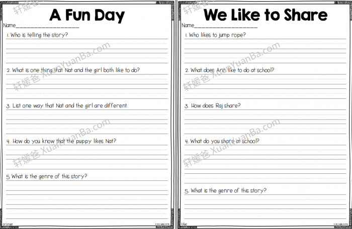 《1st Grade Unit 1-6 Reading Wonders BUNDLE》一年级英文启蒙全年6个单元英文综合作业纸PDF 百度云网盘下载