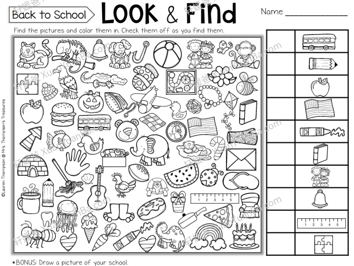 《Look And Find 5册》寻物游戏专注力提升练习册PDF 百度云网盘下载