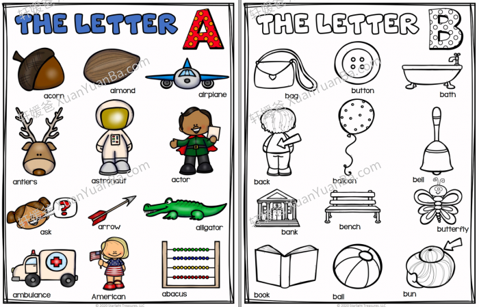 《Alphabet 字母海报涂色闪卡》3册英语主题闪卡PDF 百度云网盘下载