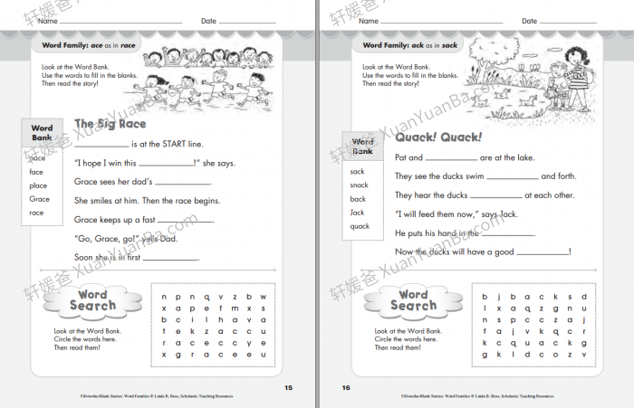 《Fill in the Blank Stories》学乐3册自然拼读练习册PDF 百度云网盘下载