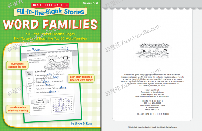 《Fill in the Blank Stories》学乐3册自然拼读练习册PDF 百度云网盘下载