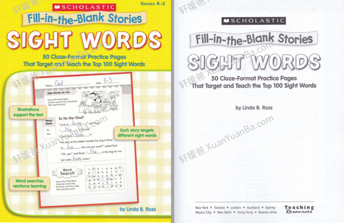 《Fill in the Blank Stories》学乐3册自然拼读练习册PDF 百度云网盘下载