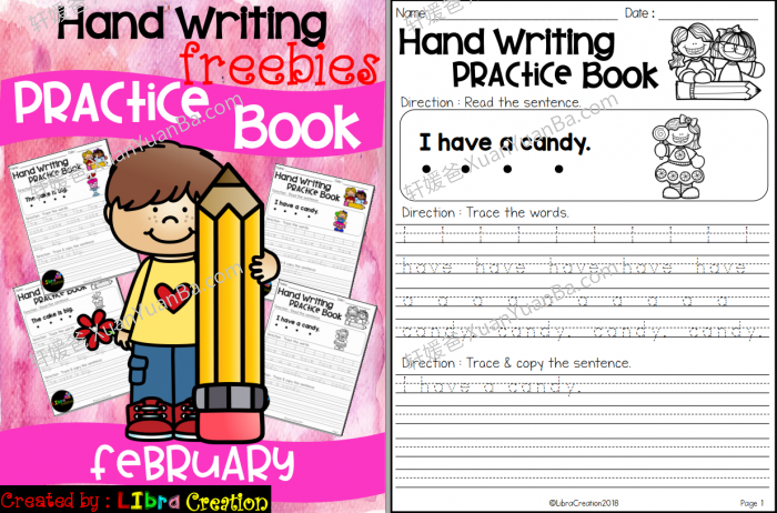 《Hand Writing Practice Book The Bundle》英文书写入门练习纸12册PDF 百度云网盘下载