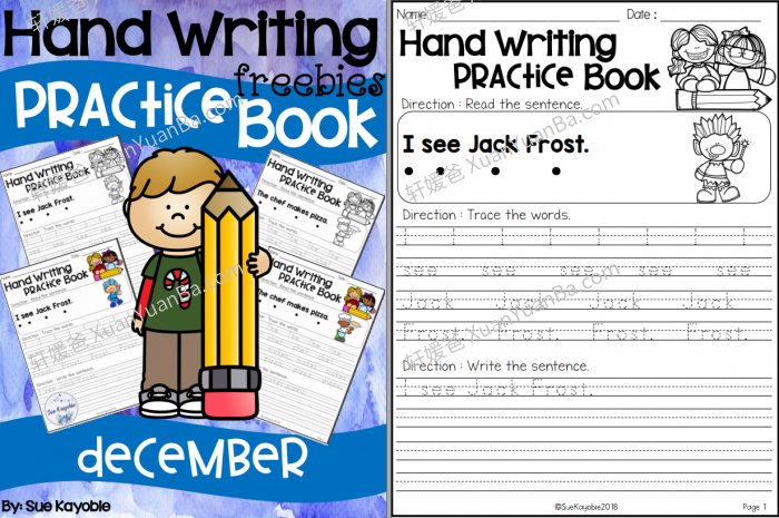 《Hand Writing Practice Book The Bundle》英文书写入门练习纸12册PDF 百度云网盘下载