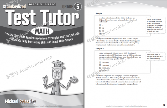 《Scholastic Test Tutor Math G3-G6》学乐数学测试英文练习册PDF 百度云网盘下载