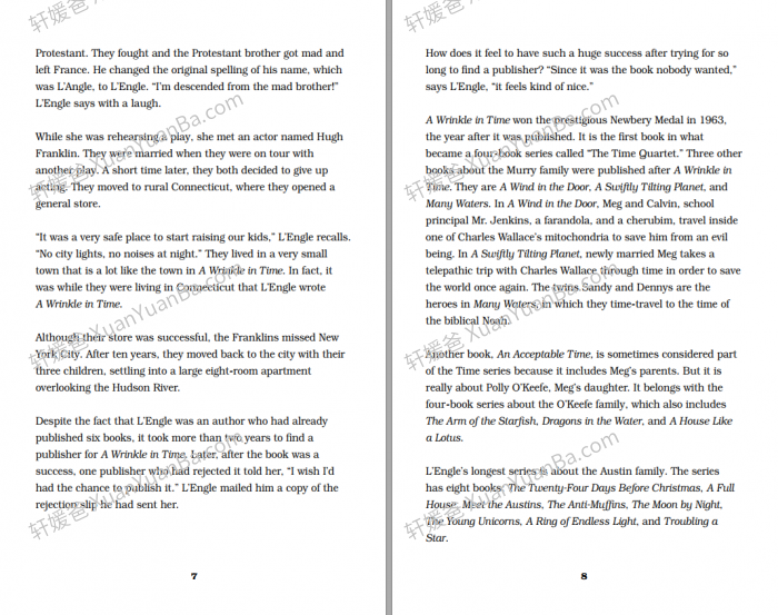 《Scholastic 学乐16册英文小说精读材料》英文桥梁章节书PDF 百度云网盘下载