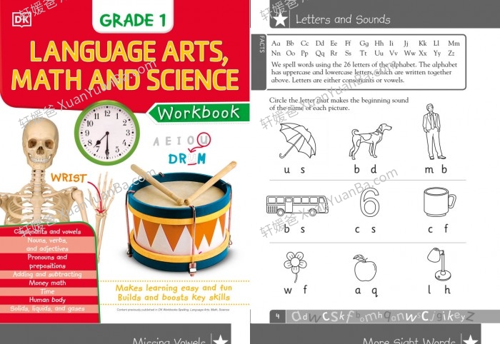 《DK Workbooks Language Arts ,Math and Science GK-G2》小学语言数学科学练习册PDF 百度云网盘下载