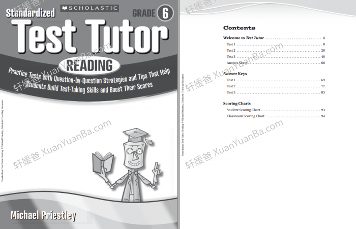 《Scholastic Test Tutor Reading G3-G6》学乐阅读理解测试英文练习册PDF 百度云网盘下载