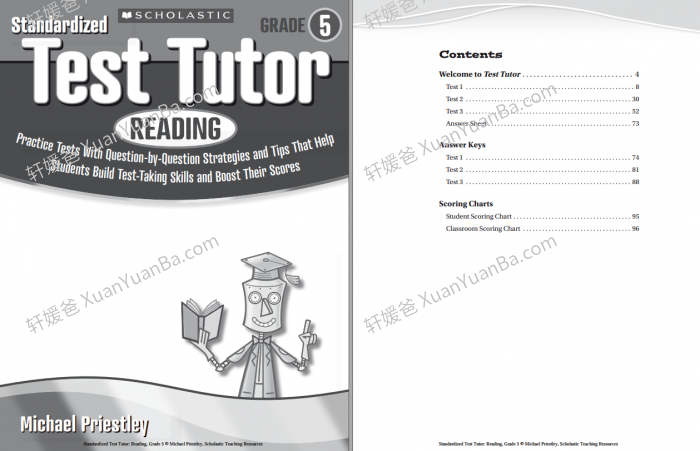 《Scholastic Test Tutor Reading G3-G6》学乐阅读理解测试英文练习册PDF 百度云网盘下载