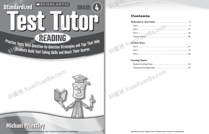 《Scholastic Test Tutor Reading G3-G6》学乐阅读理解测试英文练习册PDF 百度云网盘下载