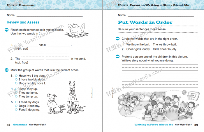《Pearson Grammar and Writing 1-6》小学英语语法写作英文练习册PDF 百度云网盘下载