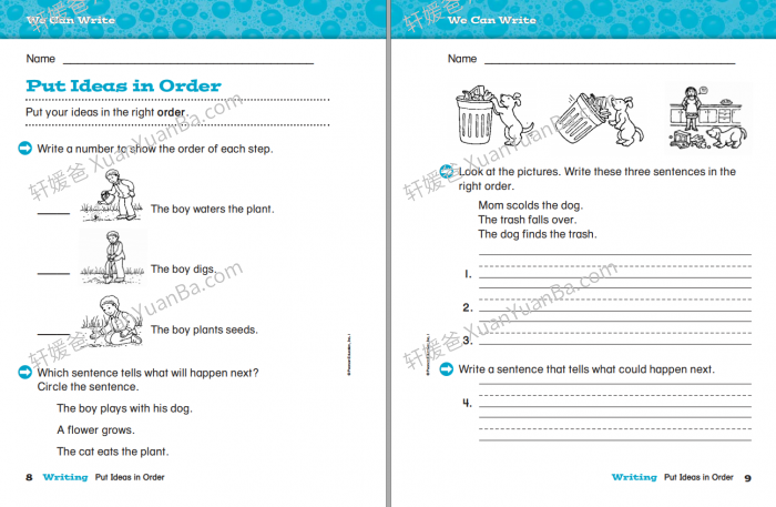 《Pearson Grammar and Writing 1-6》小学英语语法写作英文练习册PDF 百度云网盘下载
