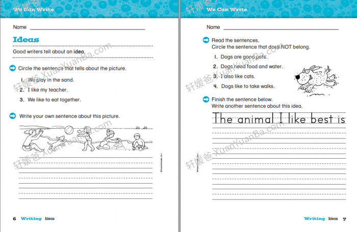 《Pearson Grammar and Writing 1-6》小学英语语法写作英文练习册PDF 百度云网盘下载