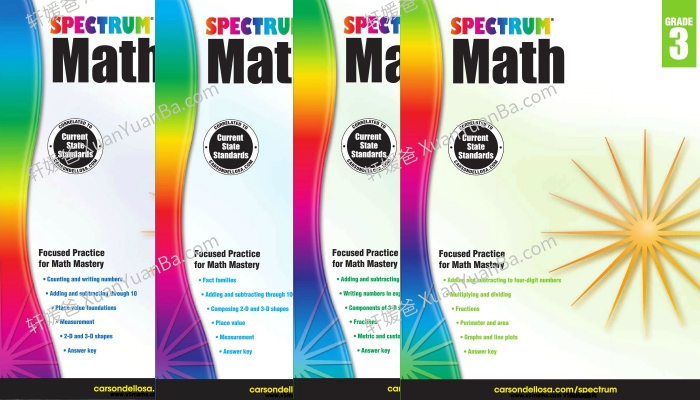 《Spectrum Math GK-G8》美国光谱小学数学英文练习册含答案PDF 百度云网盘下载