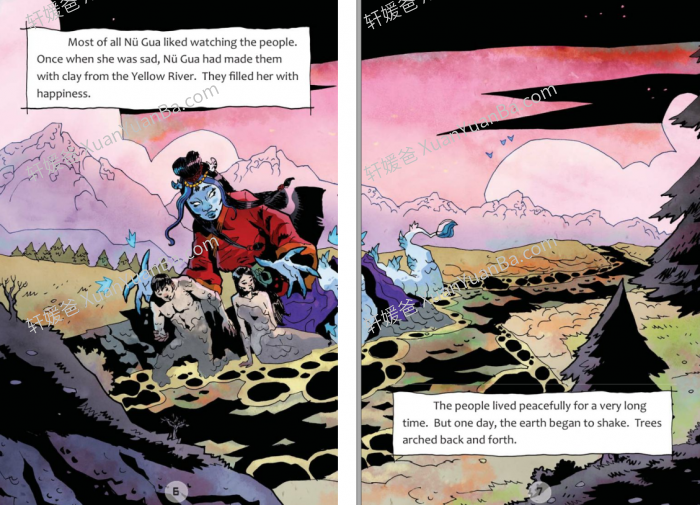 《Short Tales Chinese Myths》6册中国神话短篇小说全彩英文绘本章节PDF 百度云网盘下载