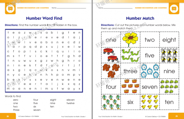 《Your total solution Math》4册幼儿园启蒙幼小衔接美国英文数学练习册PDF 百度云网盘下载