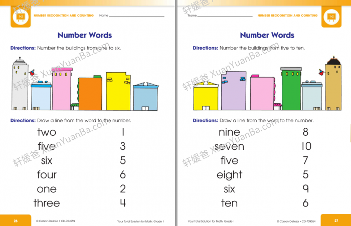 《Your total solution Math》4册幼儿园启蒙幼小衔接美国英文数学练习册PDF 百度云网盘下载