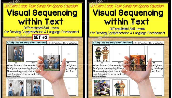 《Visual Sequencing With in Text 1&2 》英语启蒙排序安静书素材练习册PDF 百度云网盘下载
