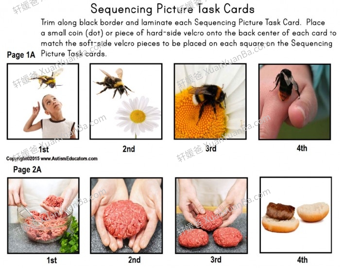 《Visual Sequencing With in Text 1&2 》英语启蒙排序安静书素材练习册PDF 百度云网盘下载