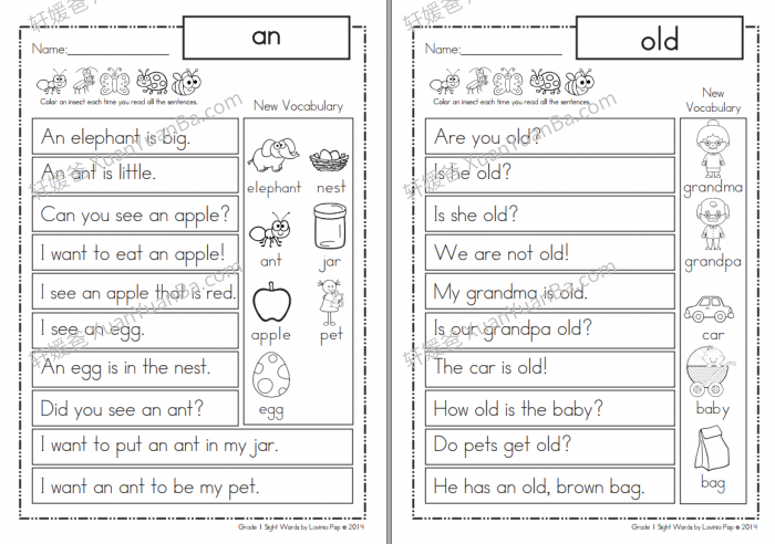 《Sight Words Reading HomeWork 1-4》4册高频词阅读理解英文练习册PDF 百度网盘下载