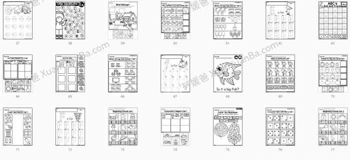 《My Home Learning Packet》81页幼儿园综合启蒙作业纸PDF 百度网盘下载