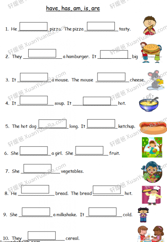 《HAVE GOT/HAS GOT WORKSHEETS》7份语法练习作业纸PDF 百度网盘下载