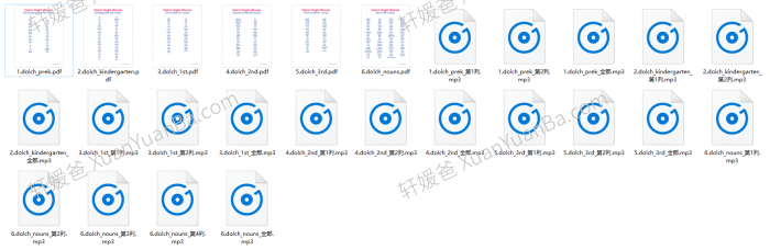 《315个高频词朗读 Dolch Sight Words》幼儿英语阅读高清PDF附带音频 百度网盘下载