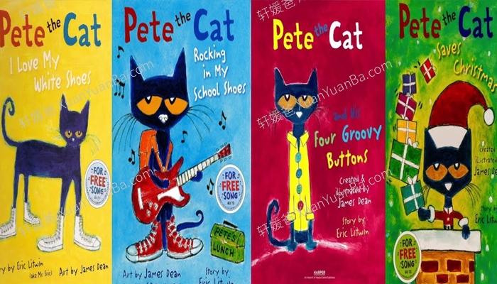 《皮特猫 Peter the Cat 》42个英文绘本动画 视频+音频 +绘本+互动作业+点读包 百度云网盘下载