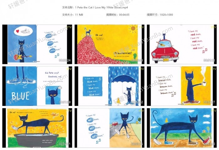 《皮特猫 Peter the Cat 》42个英文绘本动画 视频+音频 +绘本+互动作业+点读包 百度云网盘下载