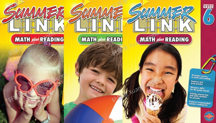 《Summer Link Math Plus Reading K-G6》暑假衔接综合练习册PDF 百度云网盘下载