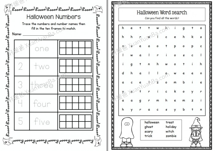 《万圣节作业纸练习册》多主题英文练习作业纸PDF 百度网盘下载