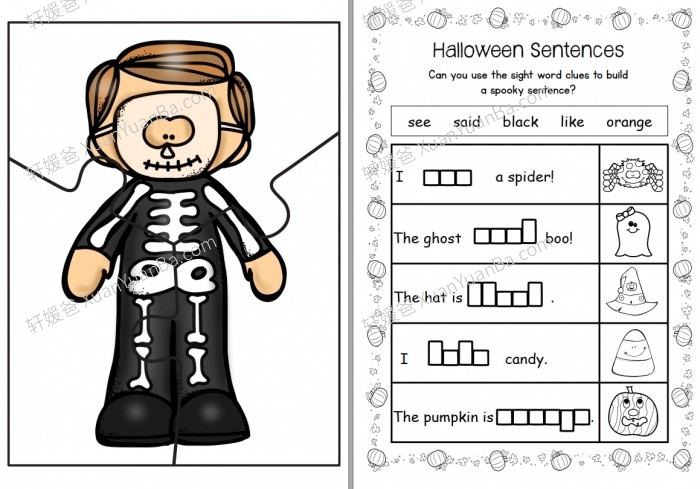 《万圣节作业纸练习册》多主题英文练习作业纸PDF 百度网盘下载